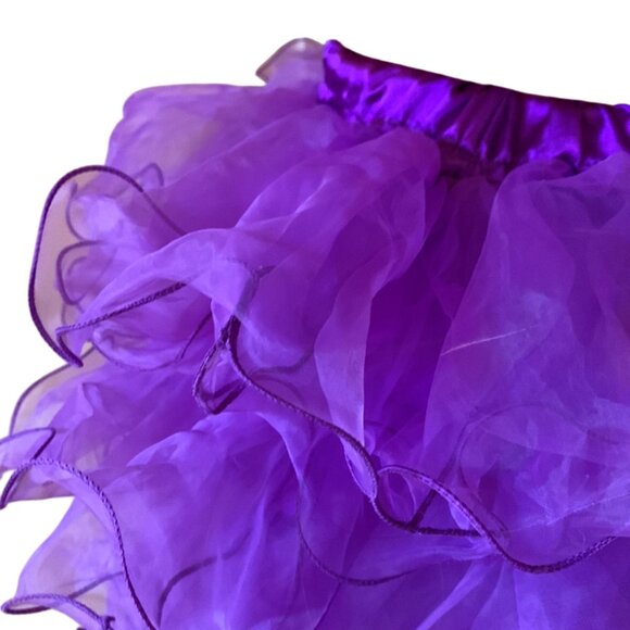 VINTAGE - Purple Multi layered Ruffle Tutu Skirt - XL kids - medium adult - Picture 3 of 9